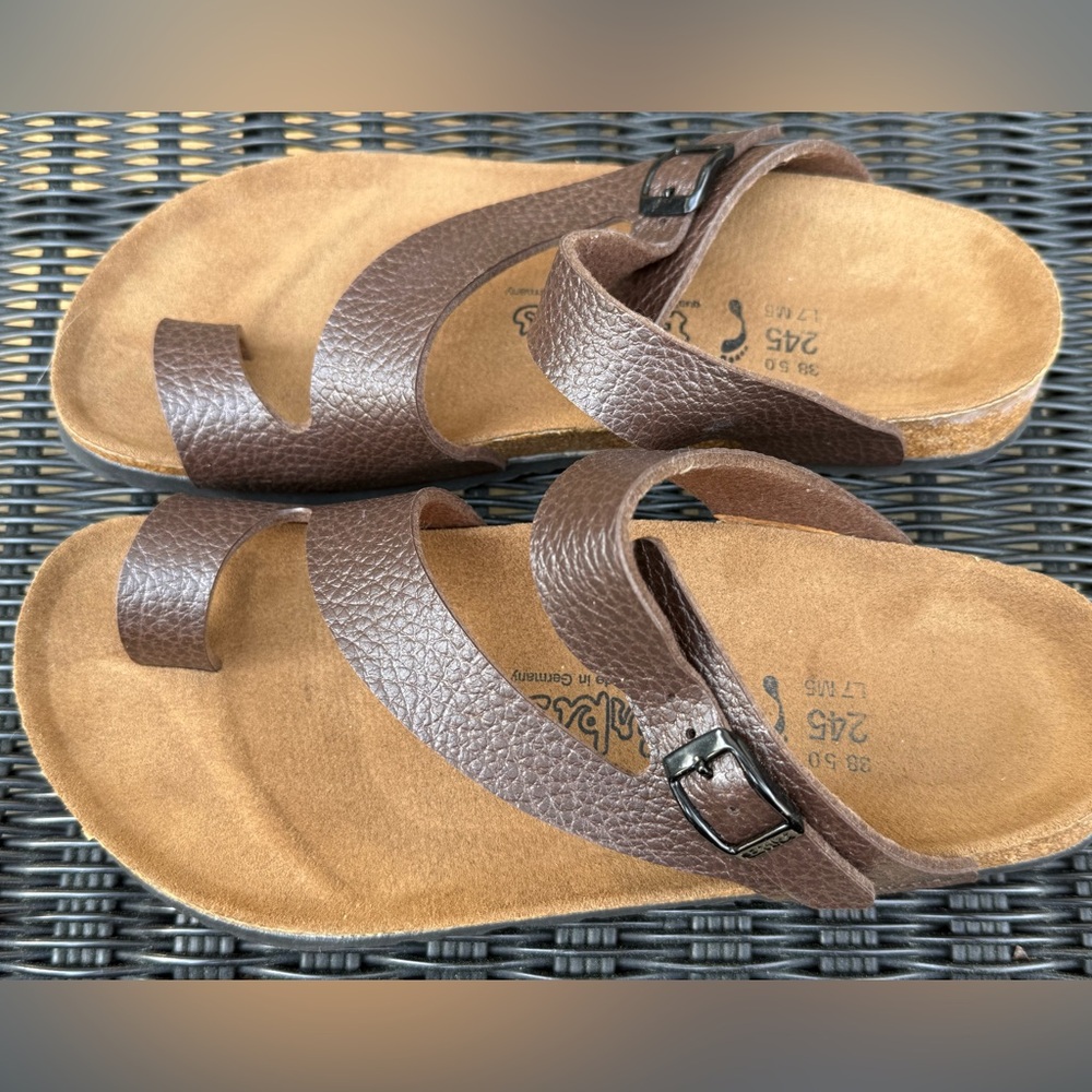Birki’s by Birkenstocks Fuji Birko-flor pebble grain brown natural cork size 7 - Picture 3 of 10